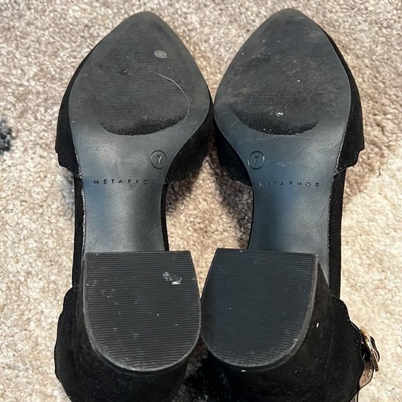 Metaphor scalloped ankle-strap heels, black, size 7 GUC! - Picture 4 of 5